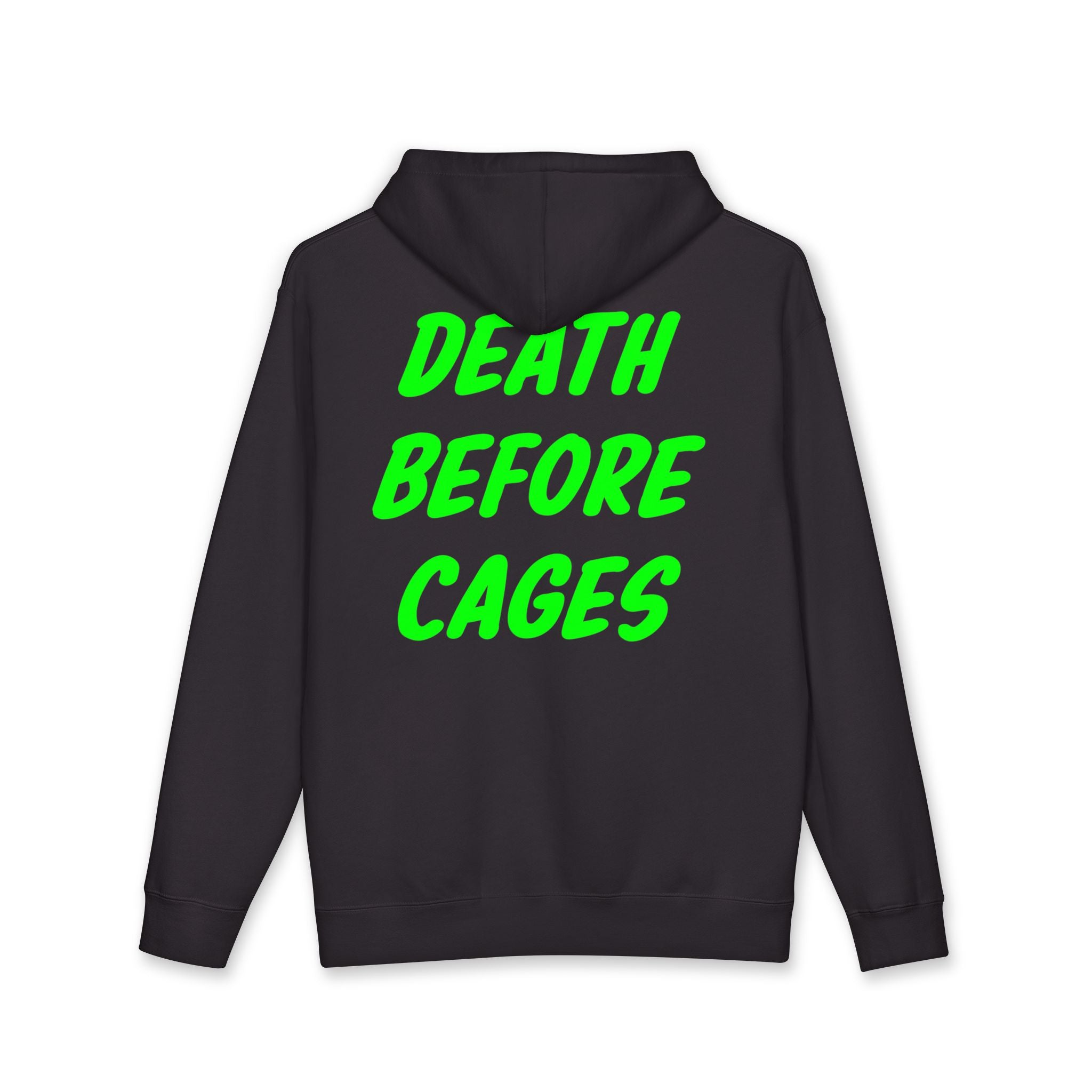 Death before cages heavyweight hoodie